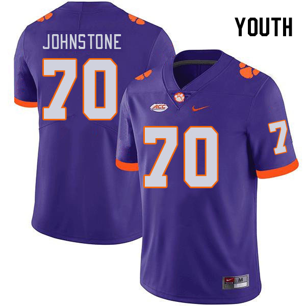 Youth Clemson Tigers Mason Johnstone #70 College Purple NCAA Authentic Football Stitched Jersey 23MB30KJ